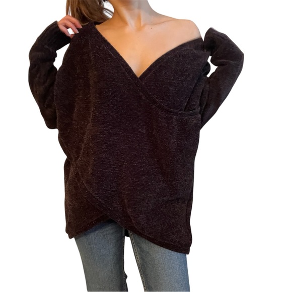 Charcoal Black Seven Sisters Soft & Cozy Wrap Sweater - Size L - Picture 3 of 8